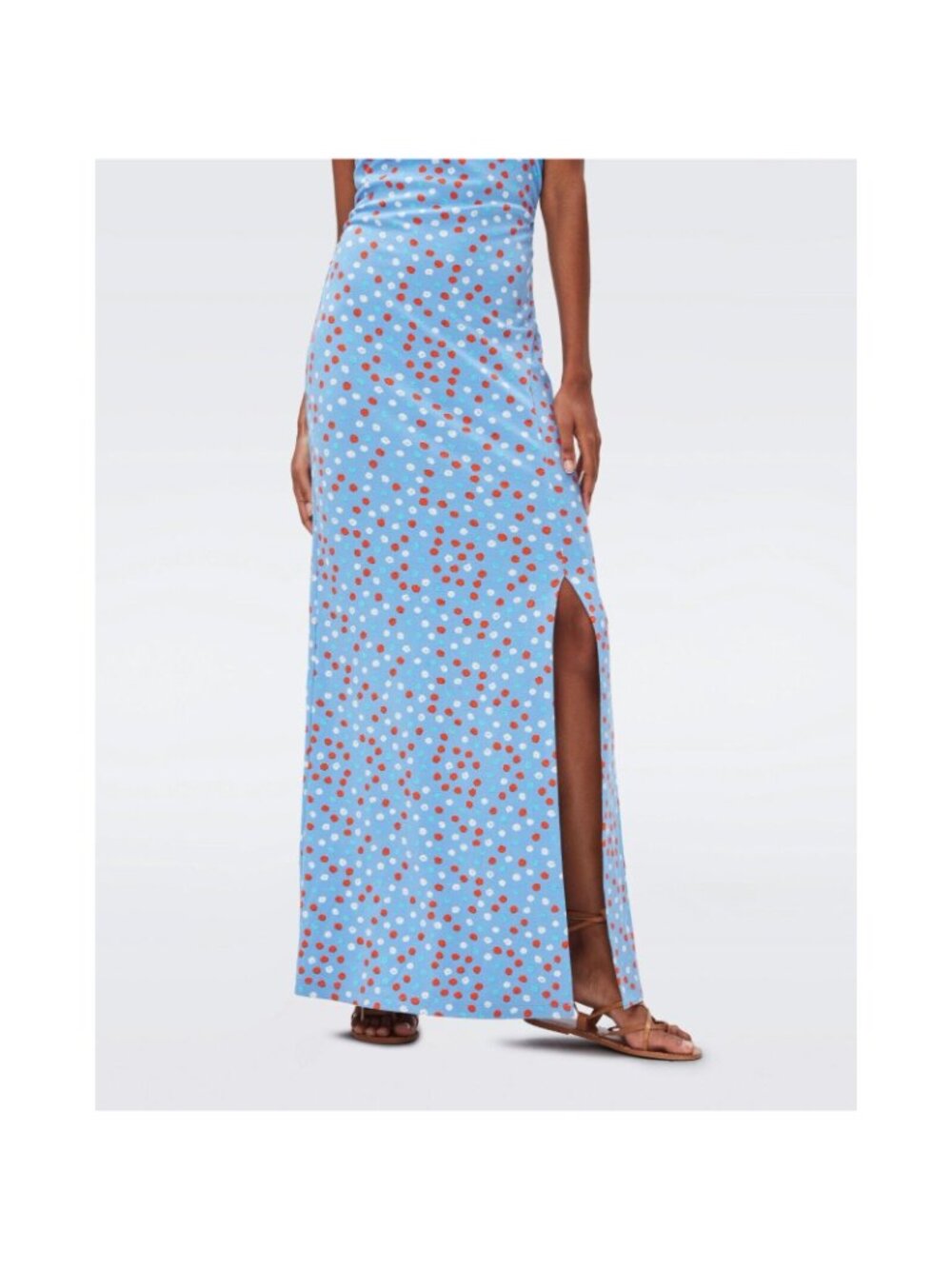 New Diane Von Furstenberg Sky Blue Maxi Dress Size Large New With Tags - Picture 3 of 6